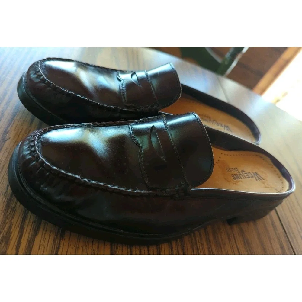 G.H. Bass & Co. Weejuns Peggy Mule Easy Wine Leather Loafer Women's‎ Size 7 M